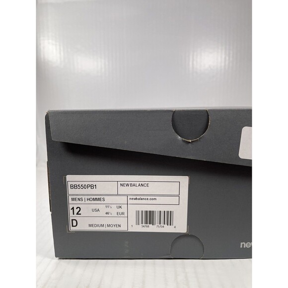 New Balance 550 White Grey Men’s Size 12 BB550PB1 BRAND NEW - Picture 8 of 9